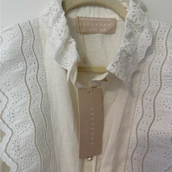 KEEPSAKE the Label Cream Eyelet Lace Long Sleeve Dress - Picture 4 of 10